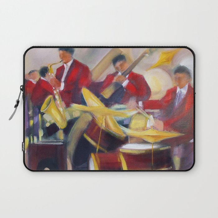Bourbon Street Nocturnal African American Jazz Band musical portrait painting by Maurice Fillonneau, CC BY-SA 3.0 <https://creativecommons.org/licenses/by-sa/3.0>, via Wikimedia Commons Laptop Sleeve