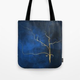 Kintsugi Electric Blue #blue #gold #kintsugi #japan #marble #watercolor #abstract Tote Bag