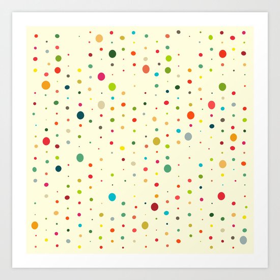 retro rain spots cream Art Print