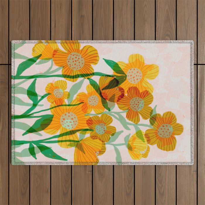 Buttercups in Sunshine Outdoor Rug