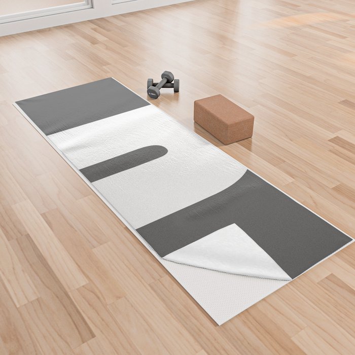 n (White & Grey Letter) Yoga Towel