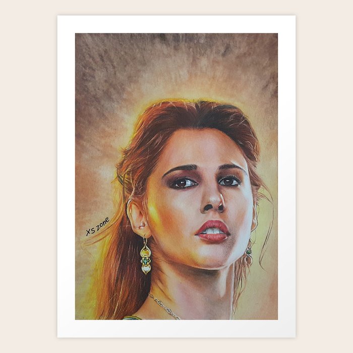 Disney S Aladdin Princess Jasmine Naomi Scott Drawing Art Print By