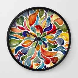Jewel-toned Fireleaves Wall Clock