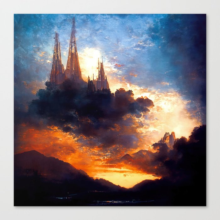 A Cathedral in the clouds Canvas Print