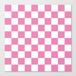 Pink Checkerboard Pattern Palm Beach Preppy Canvas Print