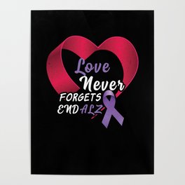 Love Ribbon Alzheimer Alzheimer's Awareness Poster