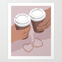 Love and Coffee Art Print