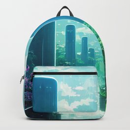 Futuristic city landscape Backpack