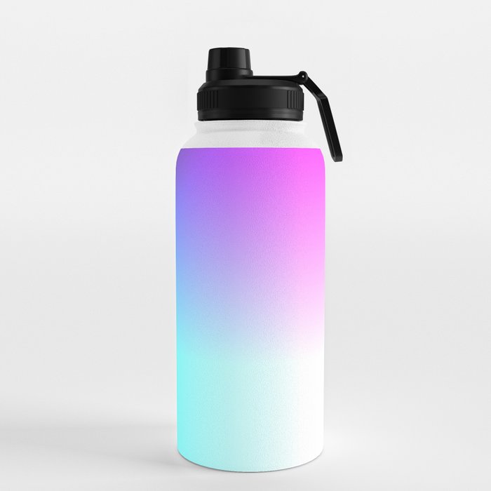 Blue Purple Pink and White Ombre Ocean Water Bottle by Angela Chang