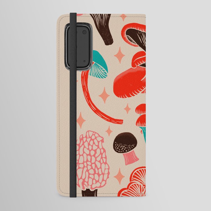 Texas Mushrooms – Red, Pink, and Turquoise Android Wallet Case
