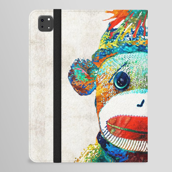 Sock Monkey Art - Your New Best Friend - By Sharon Cummings iPad Folio Case