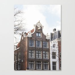 Architecture In Amsterdam Photo | Dutch Baroque Canal House Art Print | Europe Travel Photography Canvas Print