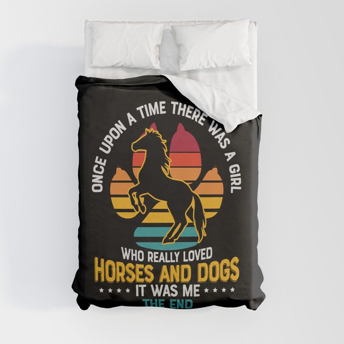 There Was Girl Who Loved Horses And Dogs Duvet Cover