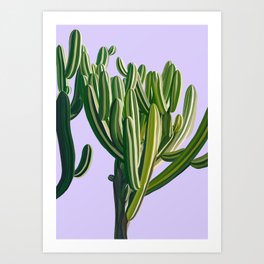 Desert Cactus - lilac  Art Print