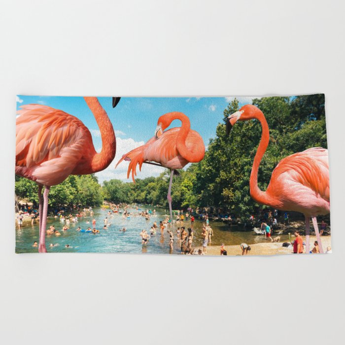 Flamingo Shore Beach Towel