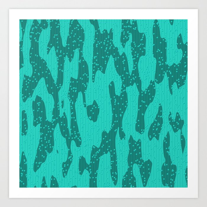 Abstract wavy ocean blue Art Print