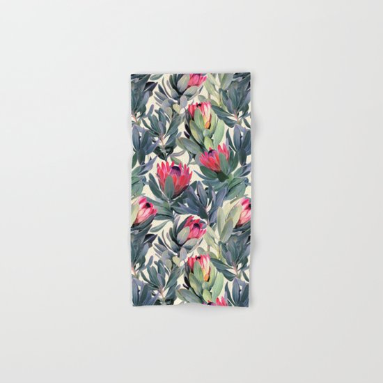 Painted Protea Pattern Hand & Bath Towel