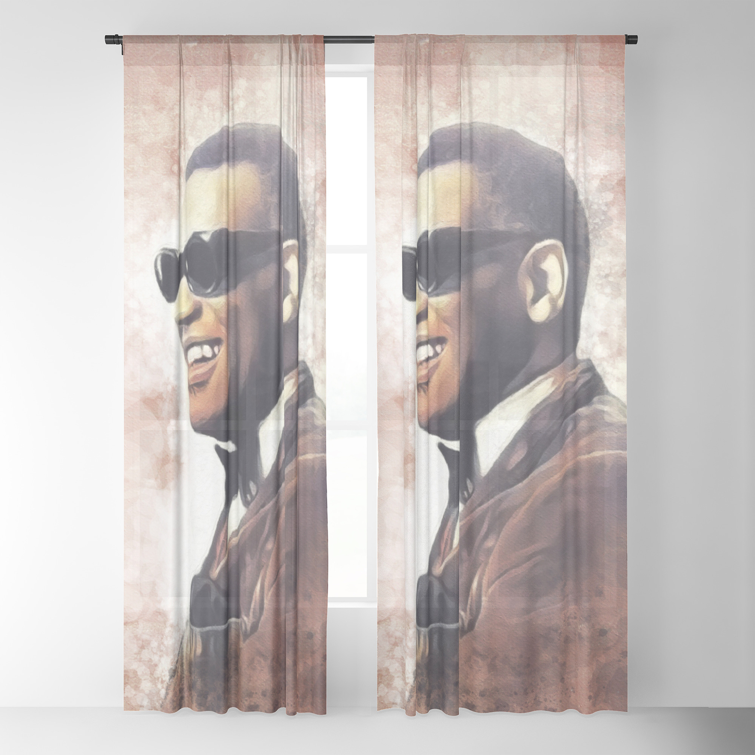 Ray Charles Music Legend Sheer Curtain By Serpentfilms Society6