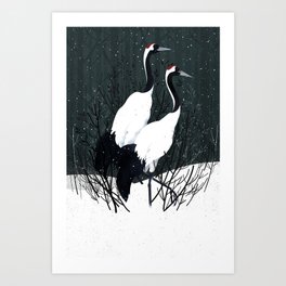 Japanese Cranes / Sayuri Art Print