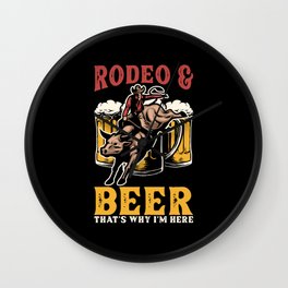 Rodeo and Beer Wall Clock