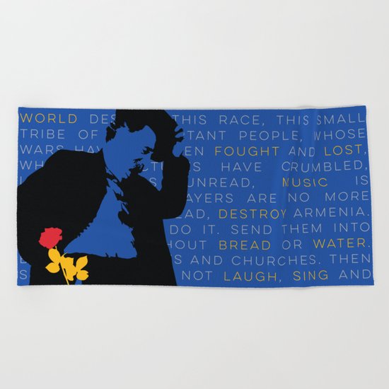 WILLIAM SAROYAN - Armenian Genocide Beach Towel