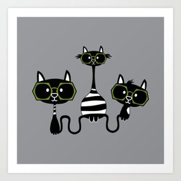 Trio of Cats Art Print