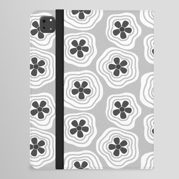 Y2K Flower Power // Grayscale iPad Folio Case
