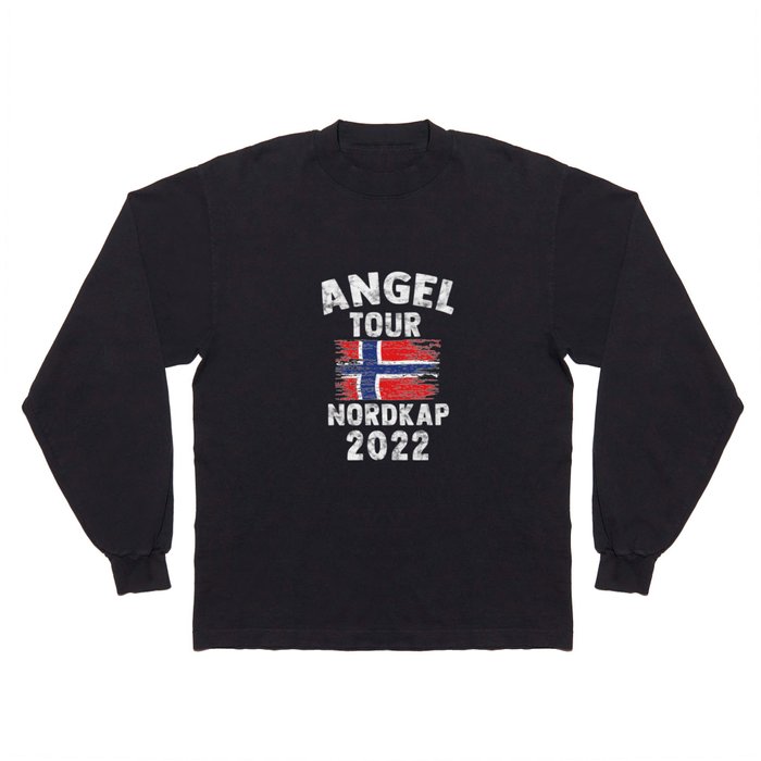 Nordkap 2022 - Angel Tour nach Norwegen mit Flagge Long Sleeve T Shirt