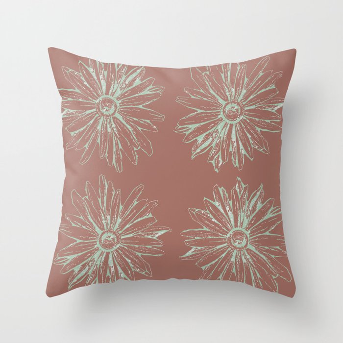 cedar mint daisy Throw Pillow by asta astrid Society6