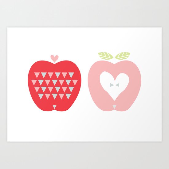 Two Apples Art Print