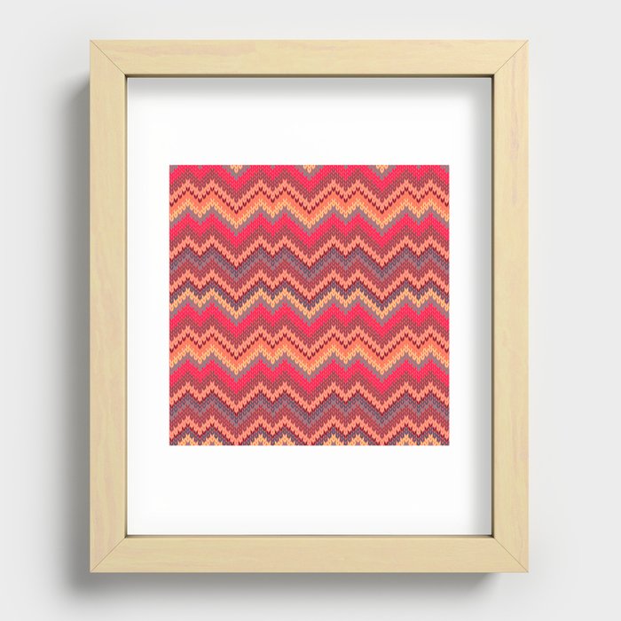 Knitted Textured Wave Pink Recessed Framed Print