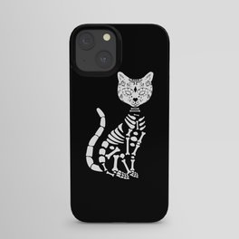 Cute Cat Sugar Skull Muertos Day Of Dead Halloween iPhone Case