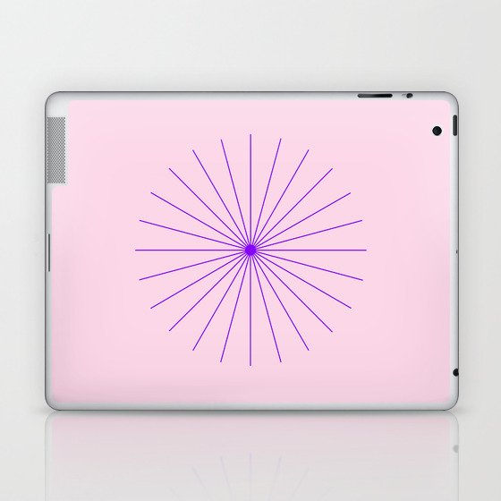 SpikeyBurst - Pastel Pink Background with Purple Laptop & iPad Skin