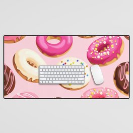 Doughnuts Confectionery Pink Chocolate Desk Mat