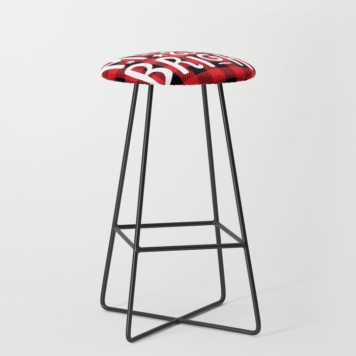 Merry and Bright (red plaid) Bar Stool