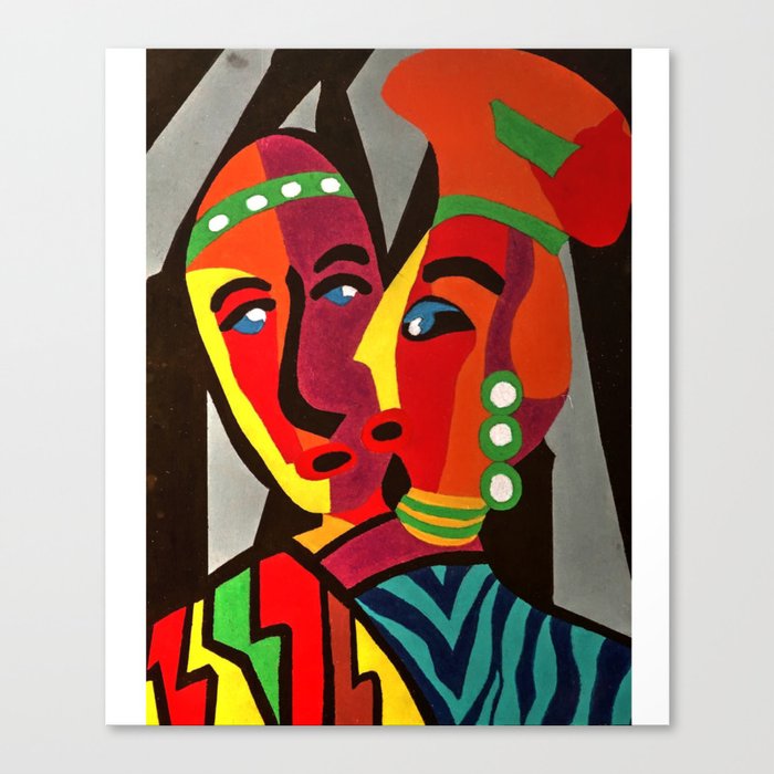 African Traditional Tribal Women Abstract Art Canvas Painting