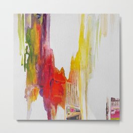 abstract colorful painting  Metal Print | Canvas, Pink, Oil, Acrylic, Digital, Abstractart, Abstractdecoration, Abstractpainting, White, Yellow 