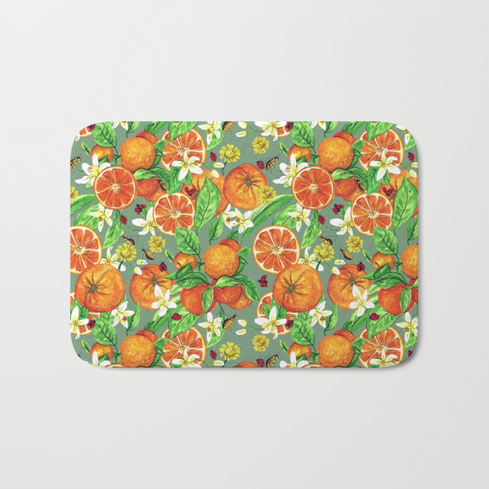 Orange Pattern Bath Mat