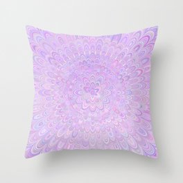 Pretty Pale Purple Flower Mandala Throw Pillow