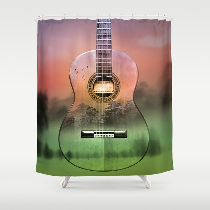 classic Spanish guitar  Shower Curtain