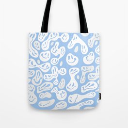 Pastel Blue Dripping Smiley Tote Bag