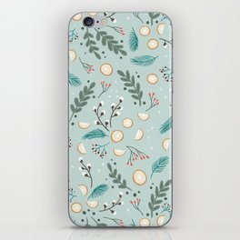 Winter foliage and oranges iPhone Skin