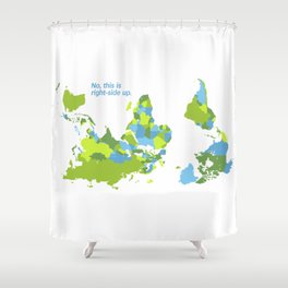 No, this is right-side up - World Map Upside-down Shower Curtain