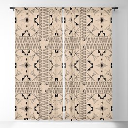 Lost Desert Tile - Black & Camel Blackout Curtain