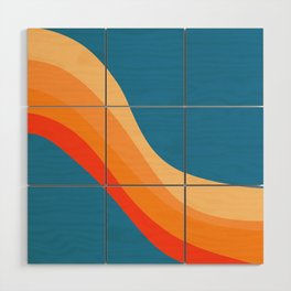 Wavy Retro Design II - Colorful Art Pattern  Wood Wall Art