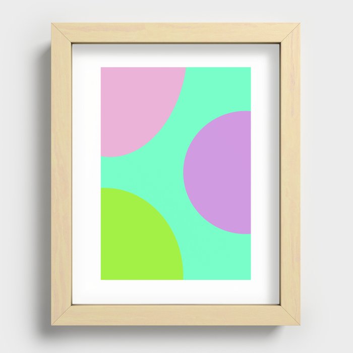 Pastel Abstract Green Purple Recessed Framed Print
