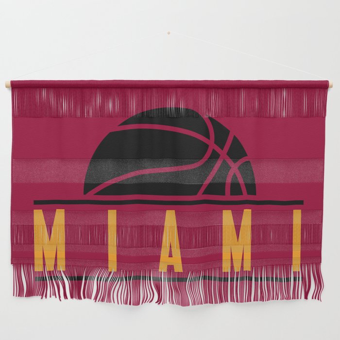 Miami basketball modern logo red Wall Hanging
