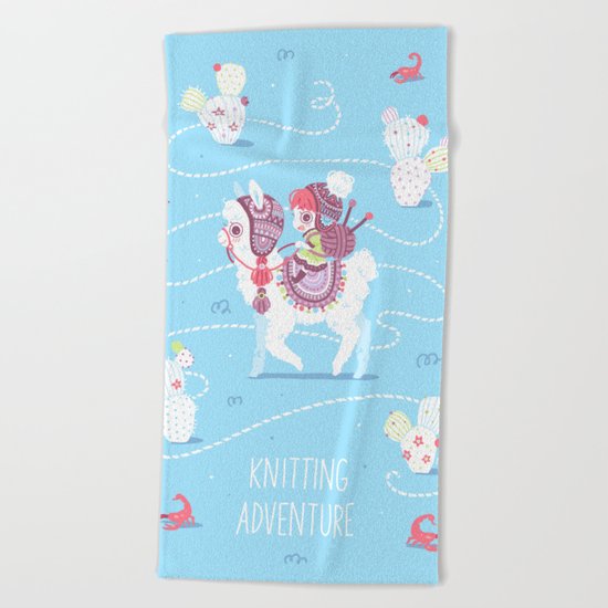 Knitting Adventure Beach Towel