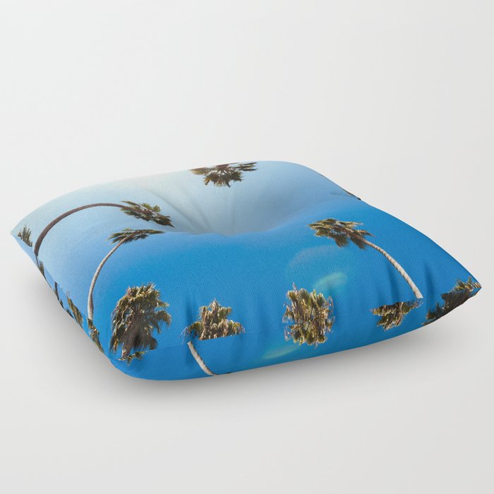 Palm Trees in Los Angeles Floor Pillow