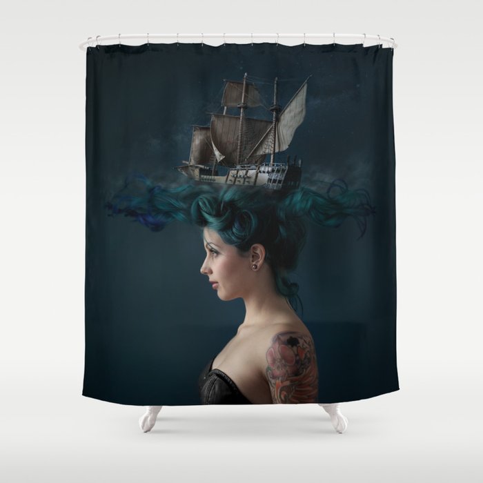 Sailing - Blue Shower Curtain